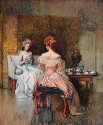Un plato de Bohea en los días de los Georges, c1870