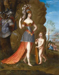 Francés:  Portrait de femme en Minerve Retrato de una dama como Minerva