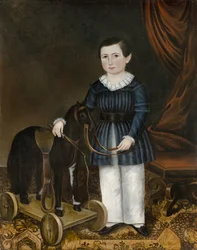Niño con un caballo de juguete, c.1845