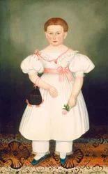 Niña con retículo y rosa