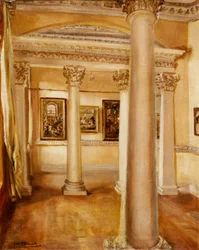 Pillar Drawing Room, Chiswick House (óleo sobre lienzo)