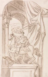 Estudio de la estatua de Carlomagno de Agostino Cornacchini, Basílica de San Pedro, Roma