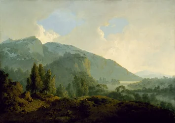 Paisaje italiano con montañas y un río