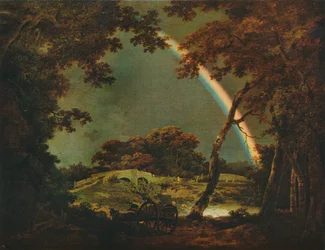 Paisaje con efecto de arco iris
