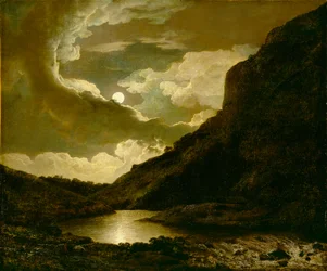 Matlock Tor a la luz de la luna, c.1778