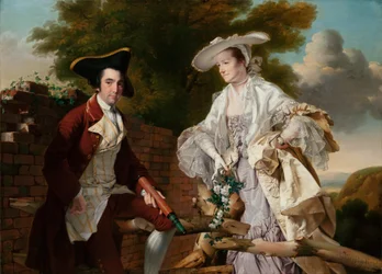 Retrato de Peter Perez Burdett y su primera esposa Hannah