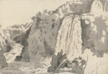 Paisaje rocoso con cascadas