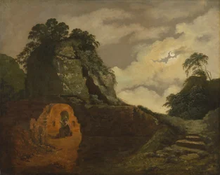 Tumba de Virgilio a la luz de la luna, con Silius Italicus