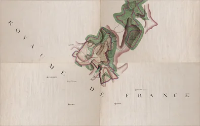 Mapa de Gernelle, Bélgica por Joseph de Ferraris (1726 – 1814)