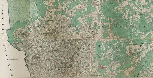 Mapa de Loo - Lo, Bélgica por Joseph de Ferraris (1726 - 1814)