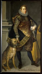 Archiduque Maximiliano Ernesto con un setter (pintura sobre lienzo)