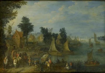Aldea a la orilla de un río