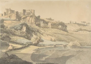 Genzano y el lago Nemi, principios del siglo XIX
