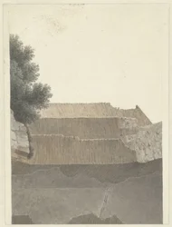 Parte de la bóveda del Templo de Minerva Medica en Roma
Sección de la mampostería del Templo de Minerva Medica en Roma