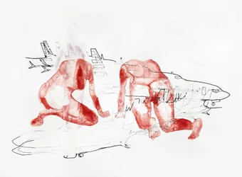 Boceto de viaje de «Figuras rojas»