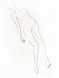 Dibujo de un desnudo sereno