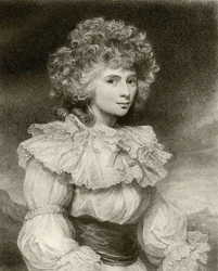 Elizabeth Cavendish, Duquesa de Devonshire, grabado por F. Bartolozzi, de 