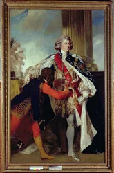 Jorge IV, cuando era príncipe de Gales, con un hombre negro, 1787
