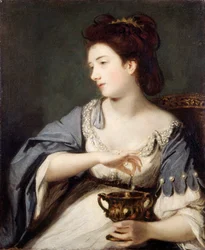 Kitty Fisher como Cleopatra (óleo sobre lienzo)