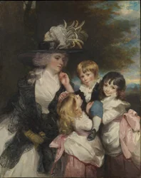 Lady Smith Charlotte Delaval y sus hijos George Henry, Louisa y Charlotte