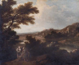 Paisaje con la Huida a Egipto (óleo sobre lienzo)