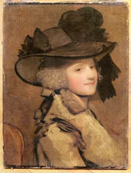 Retrato de una mujer con sombrero negro