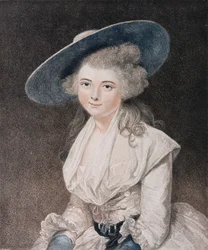 La Honorable Señorita Bingham (d.1831) grabado por Francesco Bartolozzi (1727-1815) publicado por E. M. Diemar, 1786
