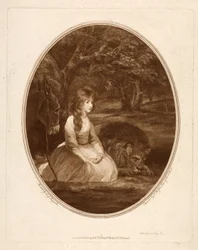 Miss Elizabeth Beauclerc como Una, grabado por Thomas Watson