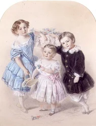 Retrato de tres niños pequeños