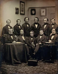 Abogados o clérigos de Boston, ca. 1850. Creadores: Josiah Johnson Hawes, Albert Sands Southworth