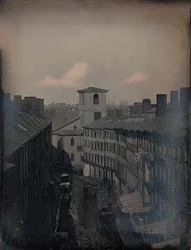Vista hacia abajo de Brattle Street desde el estudio de Southworth & Hawes en 5 12 Tremont Row, Boston