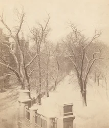 Escena de nieve en Boston Common