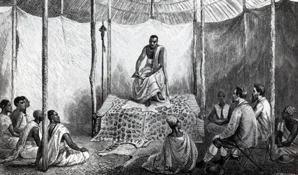La primera lección de la Biblia de Kamrasi, ilustración de 