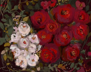 Cuadro floral oscuro