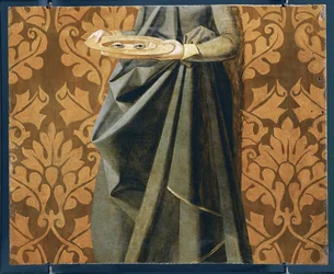 Ojos de Santa Lucía, detalle (pintura sobre madera)