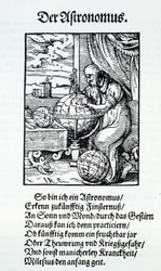 Un astrónomo con un verso de Hans Sachs, pub. Frankfurt 1568