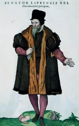 Senador de Leipzig, grabado de Habitus praecipuorum popularum
