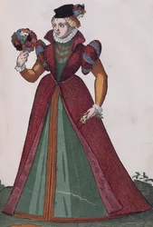 Noble de Ferrara, grabado de Habitus praecipuorum popularum