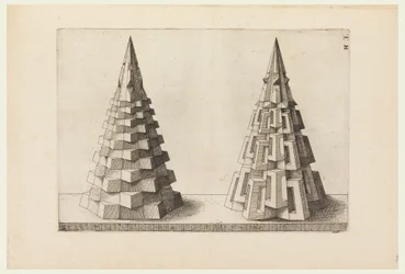 Dos conos, placa H. i. en Perspectiva. Corporium Regularium