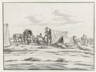 Vista de un campamento del ejército de Willem III cerca de Lovaina