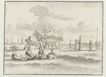 Vista de un campamento del ejército de Willem III cerca de Lovaina