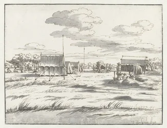 Vista de un campamento del ejército de Willem III cerca de Lovaina