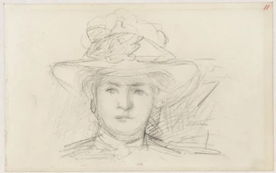 Cabeza de mujer con sombrero