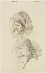 Dos cabezas de mujer