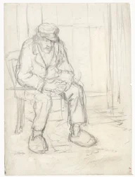 Viejo campesino sentado