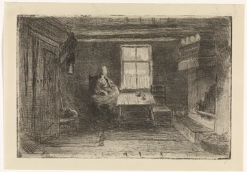Interior con madre e hijo