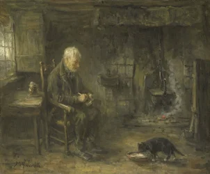 Interior de una cabaña campesina