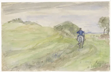 Jinete en un camino rural