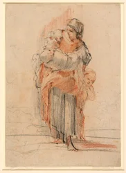 Mujer con dos niños