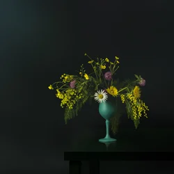 Elegante naturaleza muerta con flores silvestres